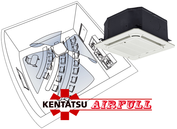 Схема воздухораспределения кассетного кондиционера Kentatsu